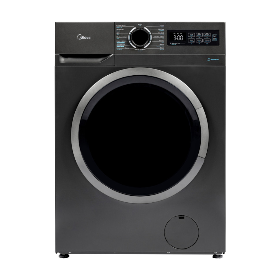 Стиральная машина Midea MF01712BS40/T, 7кг, 15прог., инверт.мотор, пар, 1200об/мин, 59,5х40х85см