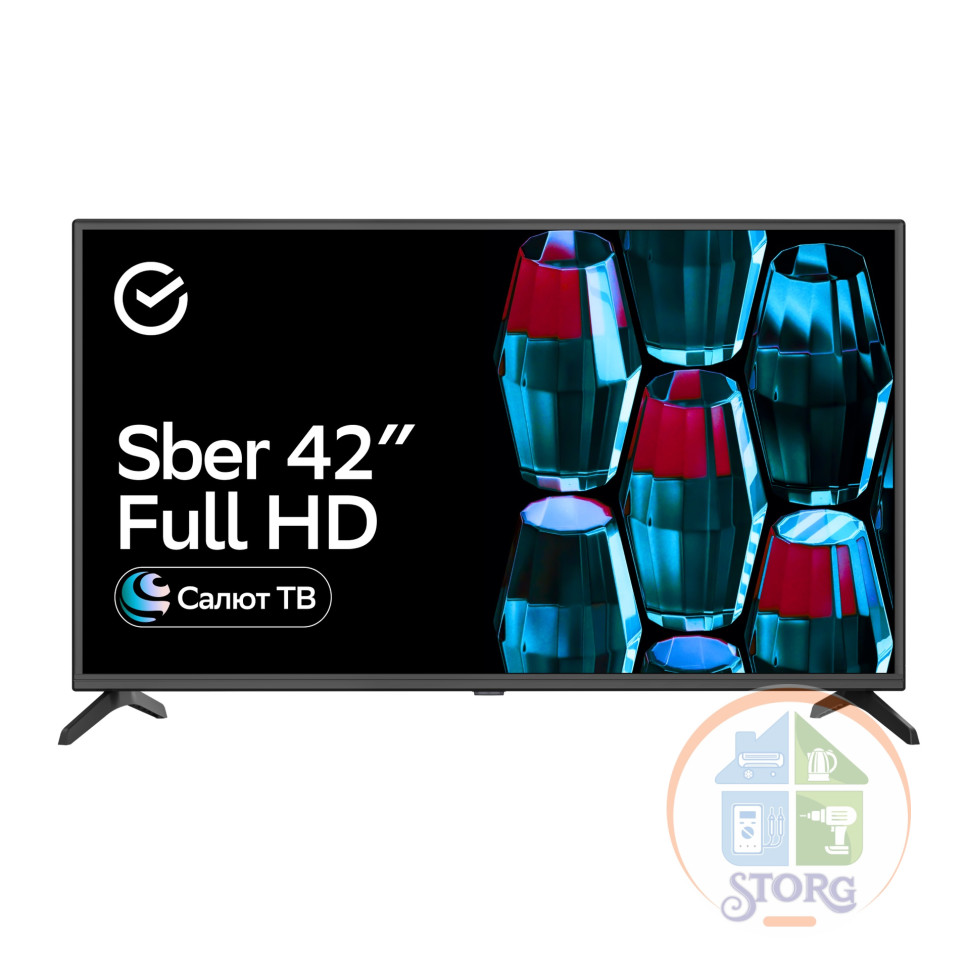 42" Телевизор Sber SDX 42F2018 черный 1920x1080, Full HD, 60 Гц, Wi-Fi, Smart TV, Салют ТВ