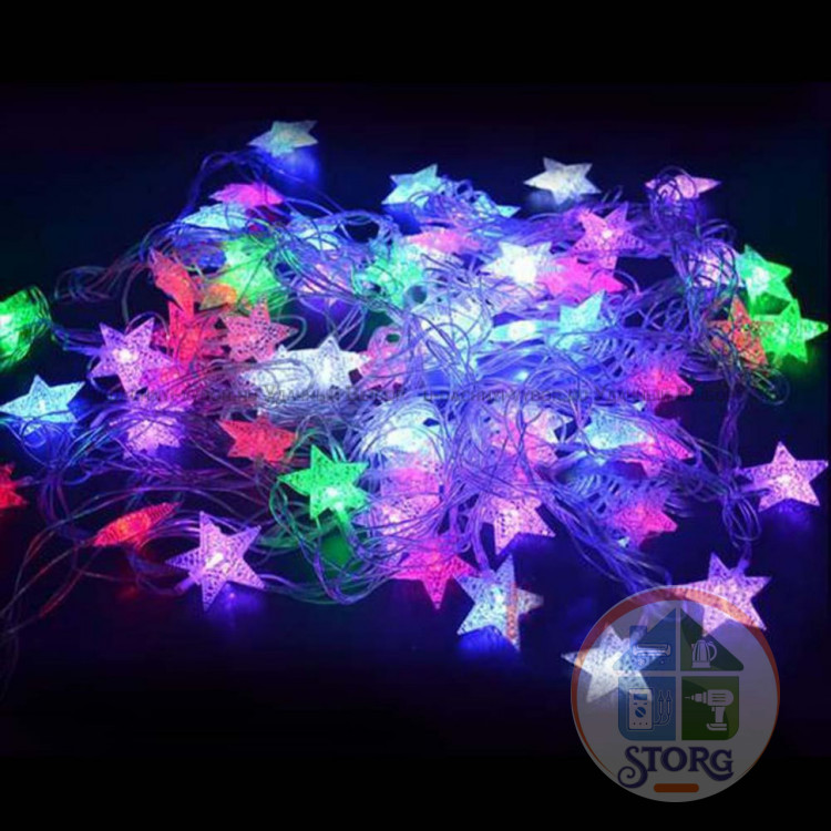 Гирлянда светодиодная фигурная S-Torg 40Led "Звезда" ( разноцвет )