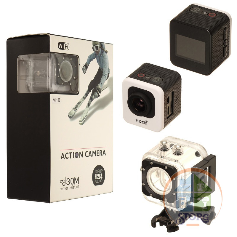 Экшн (Action) Камера  M10 WiFi 4K (12 МПикс, 4032x3024 Пикс, водонепроницаемость IPX8 (до 30 м) Премиальное качество !