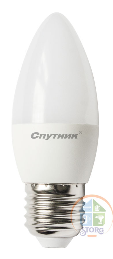 Cветодиодная лампа Свеча LED C37 8W/4000K/E27, Спутник, естественный белый