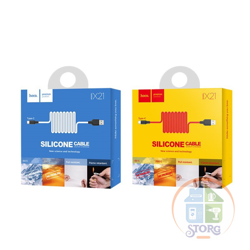 Кабель USB Hoco X21 Silicone charging cable Type-C (black - white)