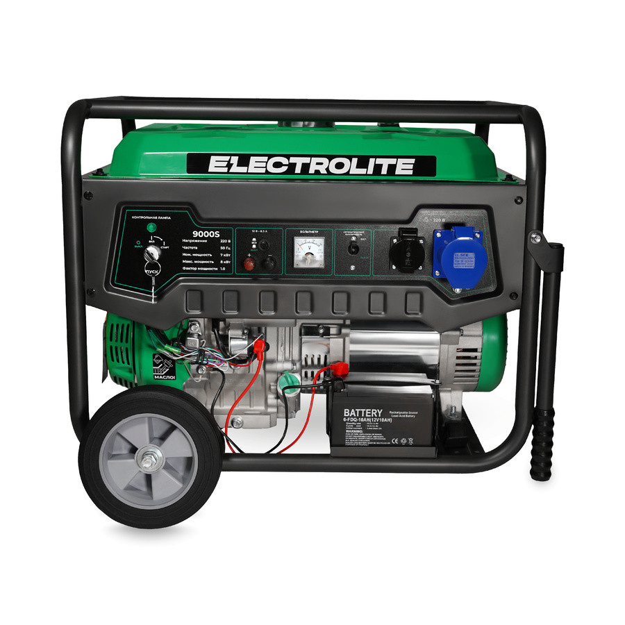 Генератор бензиновый ELECTROLITE 9000S, 7/8кВт, 16 л.с., медная обмотка, элек.стартер, 4-х такт.