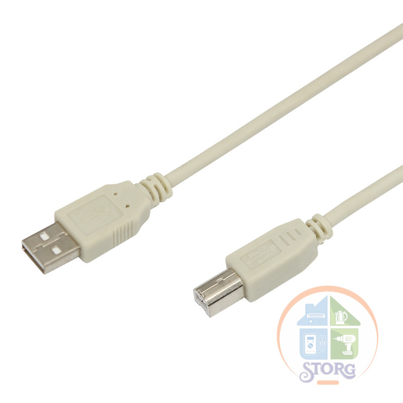 Кабель USB (шт. USB B - шт.USB A) 3 метра, серый REXANT (Принтер)
