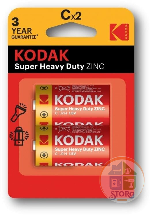 Элемент питания KODAK R14/2BL Super Heavy Duty