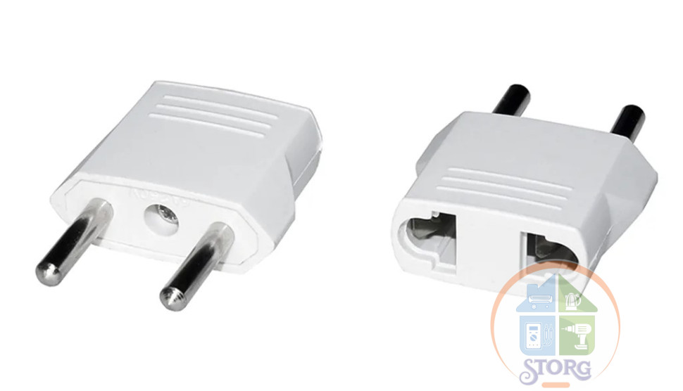 Переходник сетевой Евро вилка B007  White  (50pcs)