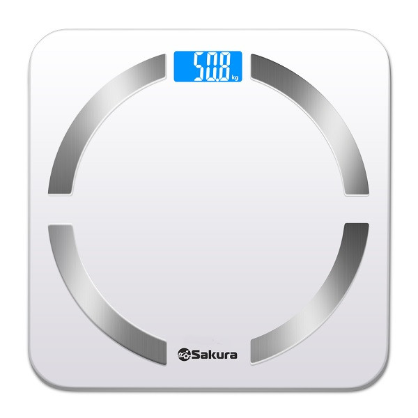 Весы напольные SAKURA SA-5056W, белый, 180кг, элек доп.функц Весы напольные SAKURA SA-5056W, белый, 180кг, элек доп.функц