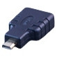 HDMI микро (micro) штекер - HDMI гнездо (пластик-золото, ПВХ-упаковка) APP-362