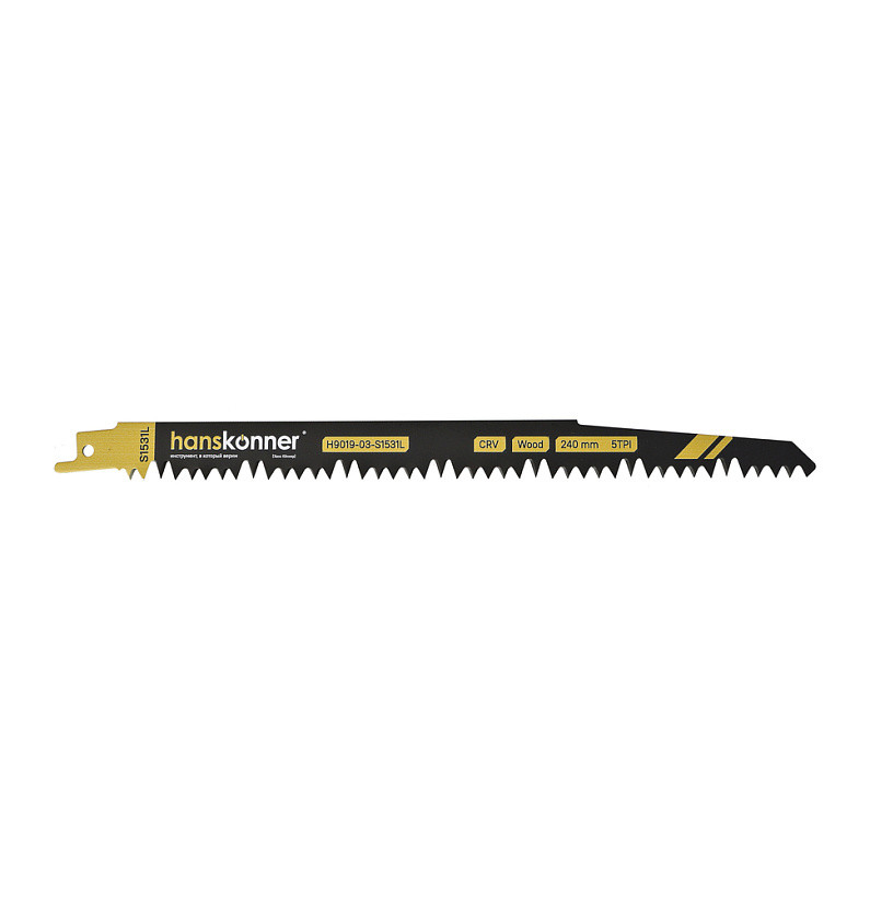 Полотно для сабельной пилы по древесине HANSKONNER H9019-03-S1531L; 240/5мм