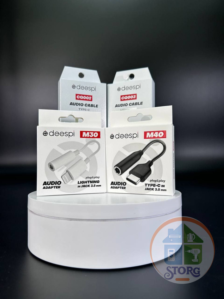 Аудио-Переходник Deespi M40 Type-C на Audio aux для наушников (Black)  10pcs