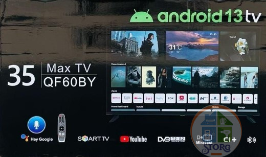 35" Телевизор QF60BY , HD READY, 60 Гц, Smart TV, Android 13, Голосовое управление ( гр.90дн. )