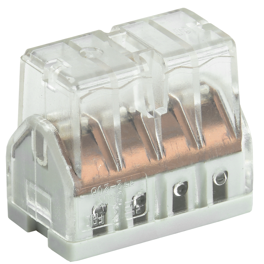 Клеммы монтажные прозрачные СМК 772-208, 2,5мм2 (Cu+Alu), 5 шт., duwi
