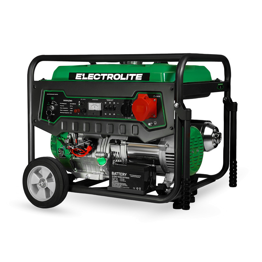 Генератор бензиновый ELECTROLITE 9000S/380, 7/8кВт, 3-х фазный, 4-х такт.,эл-стартер