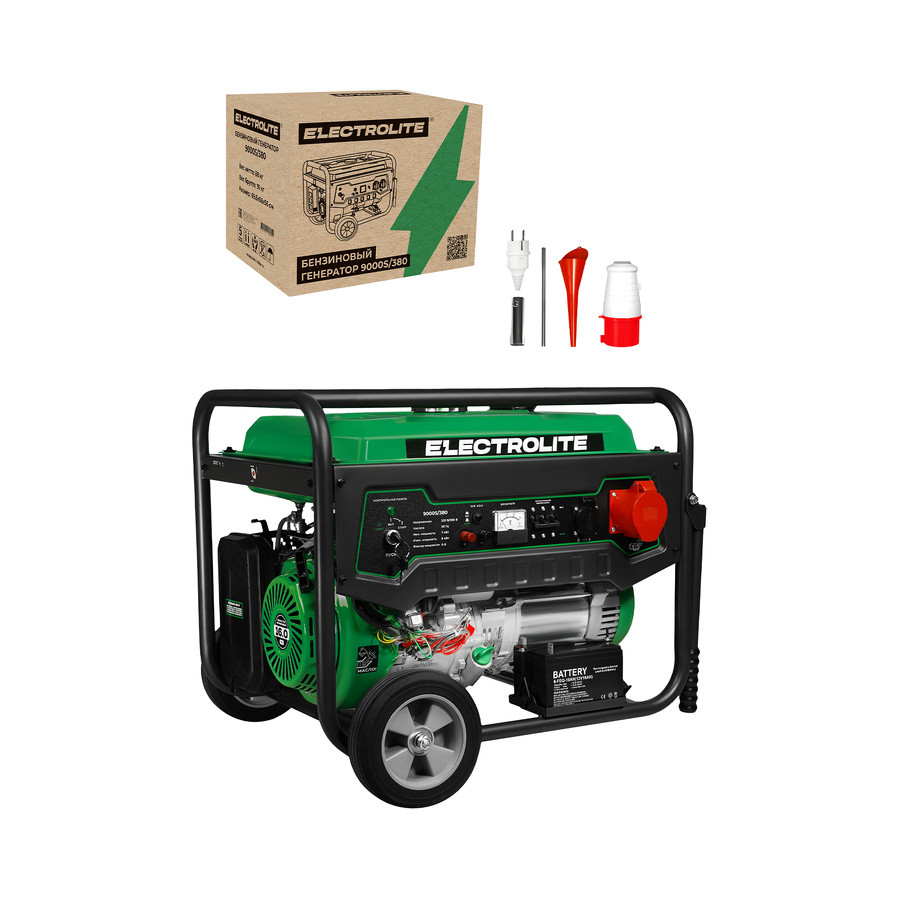 Генератор бензиновый ELECTROLITE 9000S/380, 7/8кВт, 3-х фазный, 4-х такт.,эл-стартер