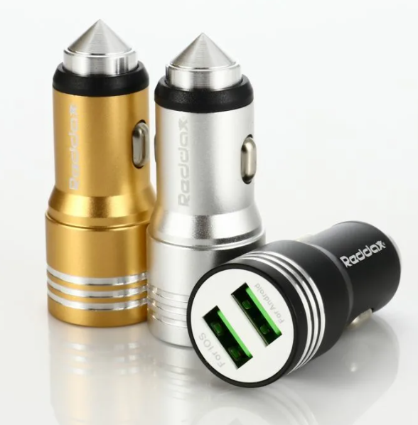 АЗУ Reddax RDX-107 2*USB 2400mA + кабель Type-C - чёрный
