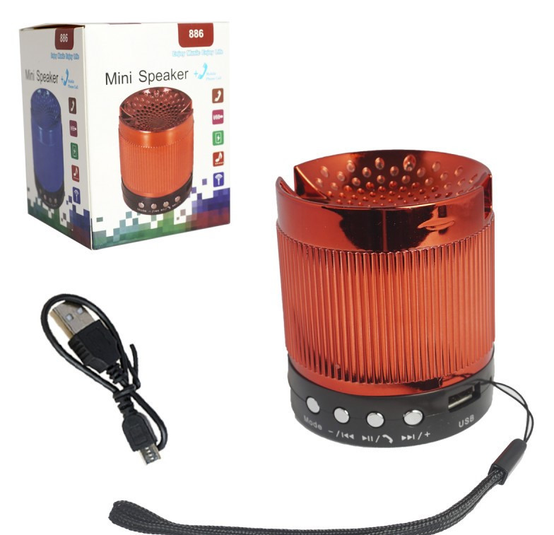 Портативная колонка S886 Bluetooth/USB/TF/AUX (red) 5W