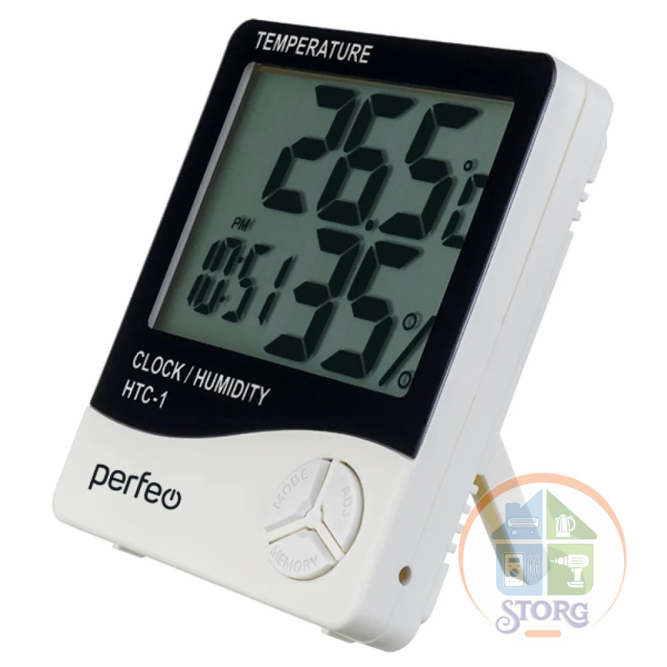 Часы-метеостанция Perfeo "Lein", (PF-HTC-1), 93х102х20 мм
