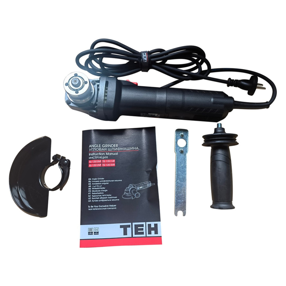Машина угловая шлифовальная (конст.электр.) TEH TG12512VP 125мм, 1200Вт, 11500об/мин, регул.обор.