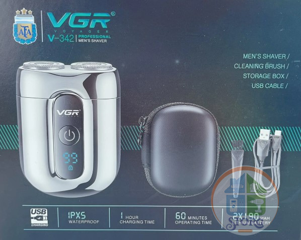 Электробритва VGR V-342 Professional IPX5, 60мин, 2е головки